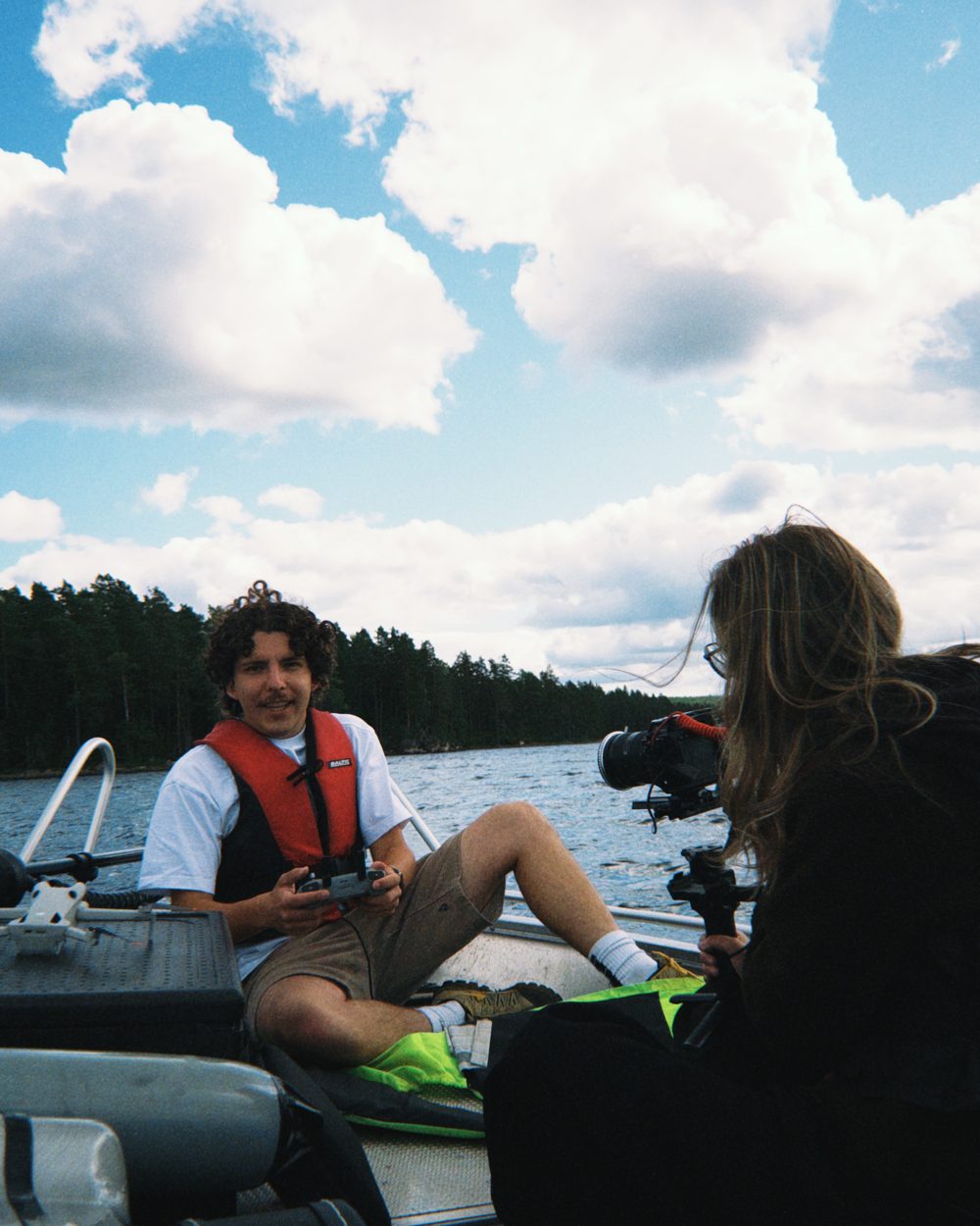 Opnames vanop een boot