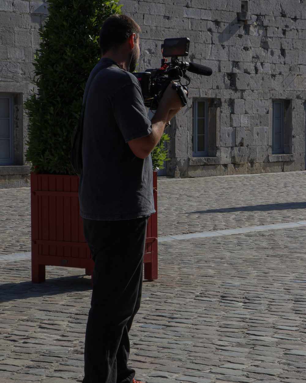 Cameraman aan het werk op de citadel